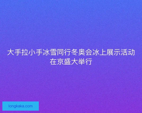 大手拉小手冰雪同行冬奥会冰上展示活动在京盛大举行