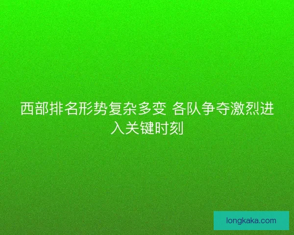 西部排名形势复杂多变 各队争夺激烈进入关键时刻